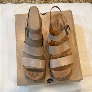 Kork-Ease Beige Leather Sandals